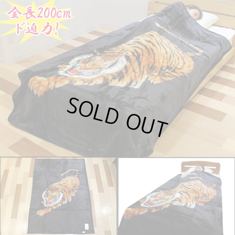 画像2: 送料無料！煌き・男の開運虎毛布（日本製,大阪泉州産,ニューマイヤー毛布,アクリル.屏風画風,寿の祝い） (2)