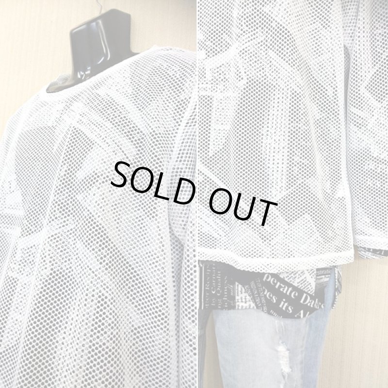 画像3: メッシュアンサンブルTシャツ(メンズ,アンサンブルセット,長袖,ロングTシャツ,プリントロンT,メッシュアウター,重ね着,モノトーン) (3)