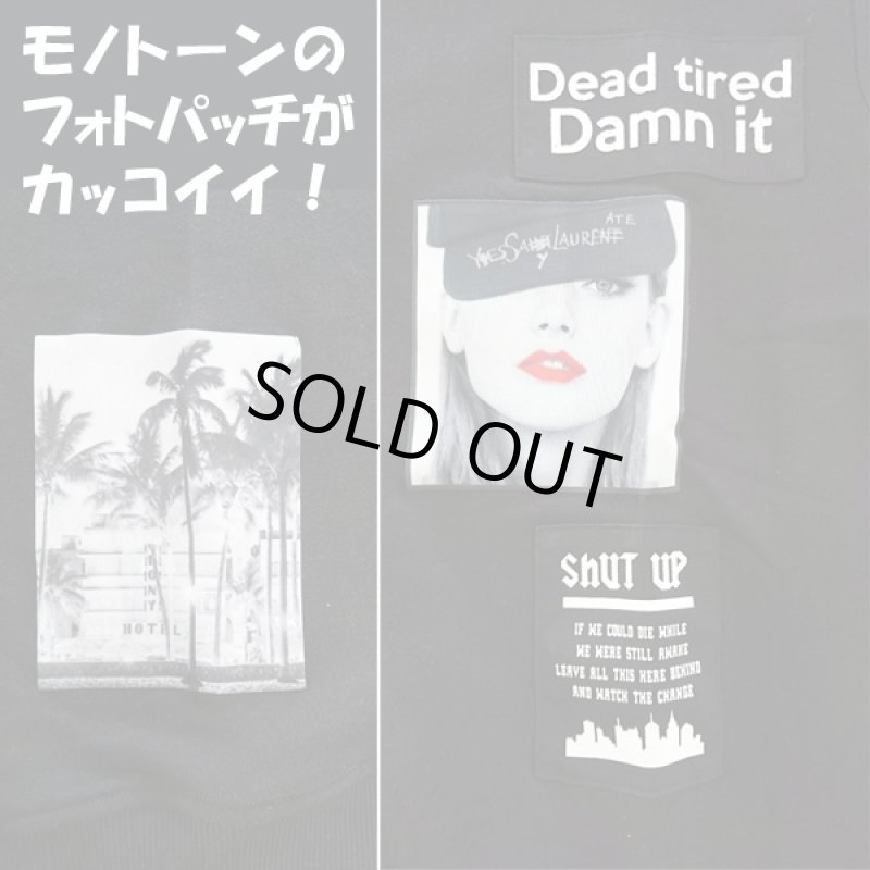 画像5: パッチプリントクルー(メンズ,クルーネックトレーナー,長袖,パッチプリント,RINGS,モノトーン) (5)