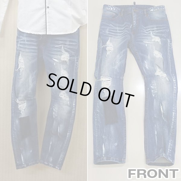 RINGSペンキダメージデニムパンツ(メンズデニム,メンズデザインパンツ