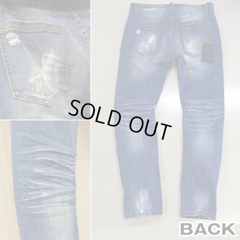 画像5: RINGSペンキダメージデニムパンツ(メンズデニム,メンズデザインパンツ,メンズダメージデニムパンツ) (5)