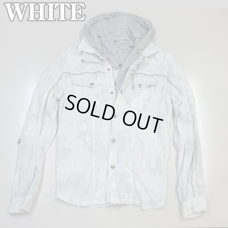 画像6: RINGS花柄ジャガードフェイクレイヤードシャツ(メンズ秋冬アパレル,メンズカジュアルシャツ,取り外しフード付き長袖シャツ,) (6)