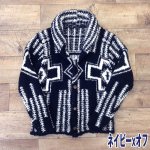 画像2: RINGSモールヤーンネイティブ柄ショールカーディガン(ネイティブ柄アウター,ざっくりニットカーディガン) (2)