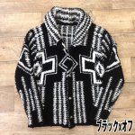 画像3: RINGSモールヤーンネイティブ柄ショールカーディガン(ネイティブ柄アウター,ざっくりニットカーディガン) (3)