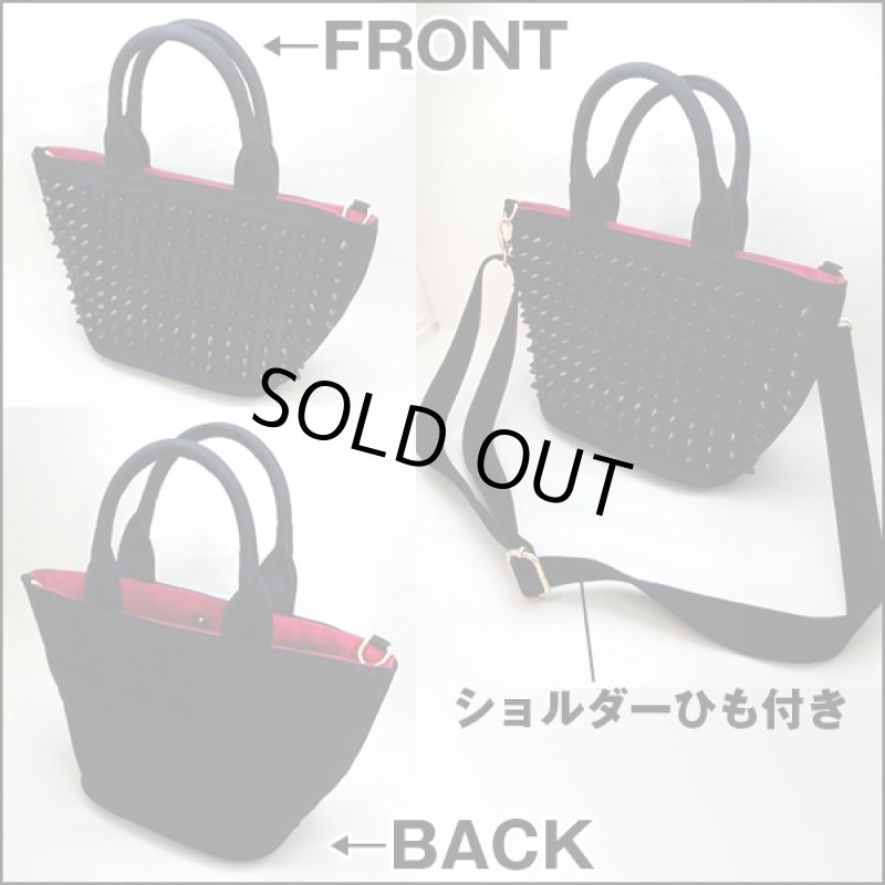 画像4: 2WAYスタッズミニトート (男女兼用,メンズ,レディース,トートバッグ,カバン,鞄,ショルダーバッグ,ショルダーストラップ) (4)