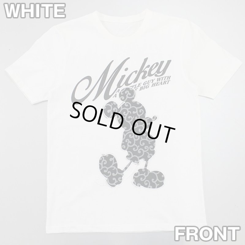 画像4: RINGSxミッキーコラボミッキーマウスTシャツ(ディズニー公式グッズ,半袖Tシャツ,メンズ,和柄ミッキー,唐草模様,モノトーン) (4)