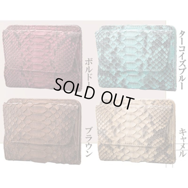 画像6: SPカラーVer.ダイヤモンドパイソンレザー ハーフCOMPACTウォレット (2つ折り,へび,本革,コインケース,小銭入れ) (6)