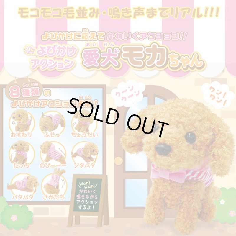 画像1: よびかけアクション愛犬モカちゃん (犬,ワンちゃん,リアルペット,動くぬいぐるみ,呼びかけ,可愛い,鳴き声,センサー) (1)