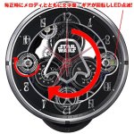 画像2: （送料無料）STAR WARS ダースベイダーKARAKURI電波ウォールクロック（スターウォーズ/からくり/壁掛け/メロディ/ライト/ギミック） (2)