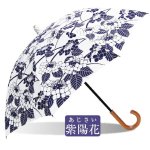 画像2: 浴衣柄日傘「百花涼藍」（夏日傘/レディース/人気柄/藍色/浴衣に合う日傘/花柄/和風/粋） (2)