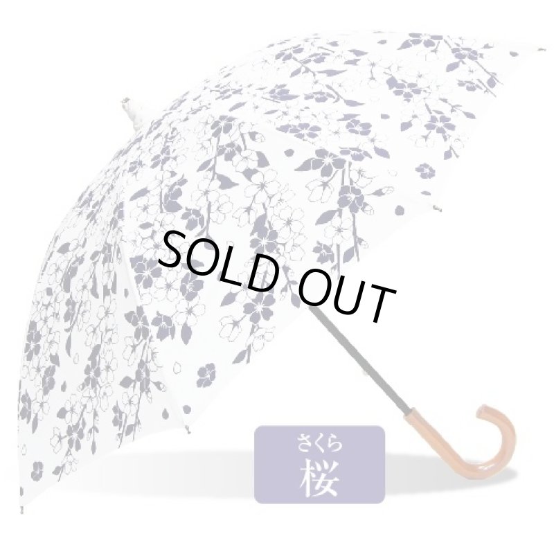 画像3: 浴衣柄日傘「百花涼藍」(夏日傘/レディース/人気柄/藍色/浴衣に合う日傘/花柄/和風/粋) (3)