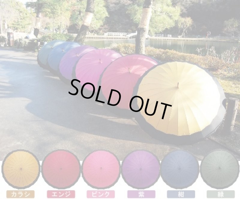 画像2: 24本骨和傘「蛇の目風色彩」 (2)