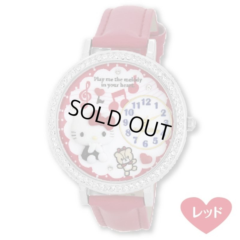 画像2: ハローキティデコウォッチ（腕時計,レディース,Hellow kitty,3針アナログクォーツ,日本製,プレゼント,BOX付き） (2)