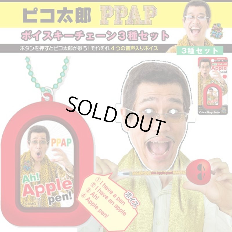 画像2: ピコ太郎PPAPボイスキーチェーン3種セット(ピコ太郎公認,,本人音声,本人の声で歌う,フレーズ,アッポーペン,パイナッポーペン) (2)