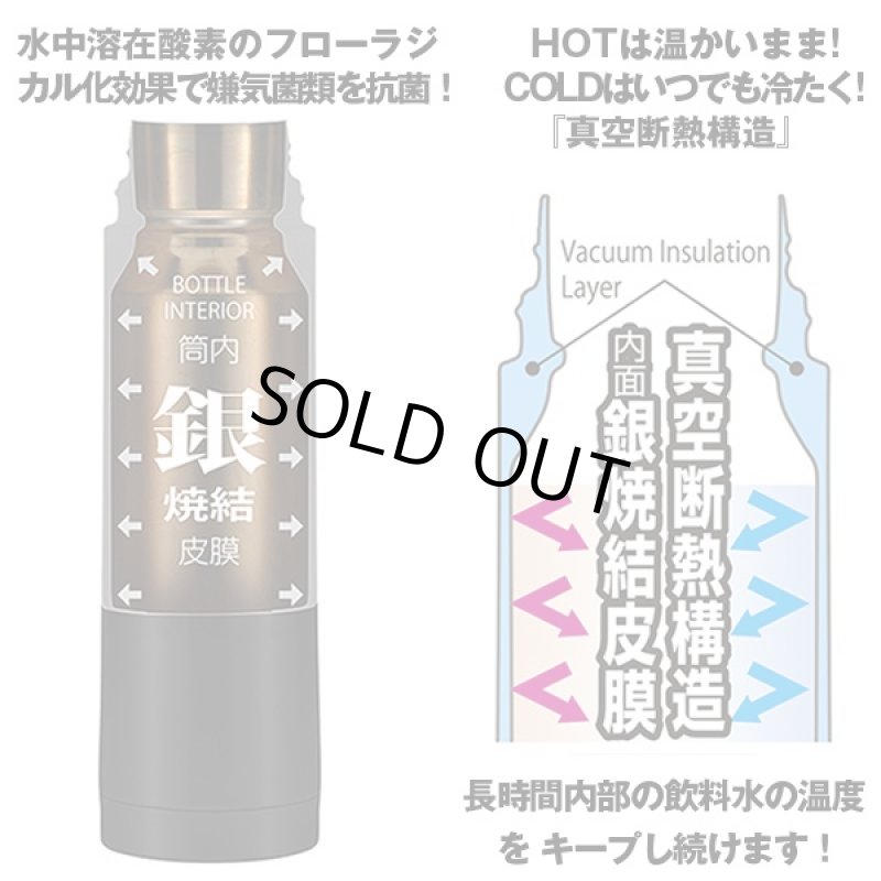 画像2: 銀抗菌ステンレス真空ボトル「銀未来ワンタッチボトル500ml」 (真空二重構造,真空断熱,保冷,保温,水道水を浄化,直接飲み) (2)
