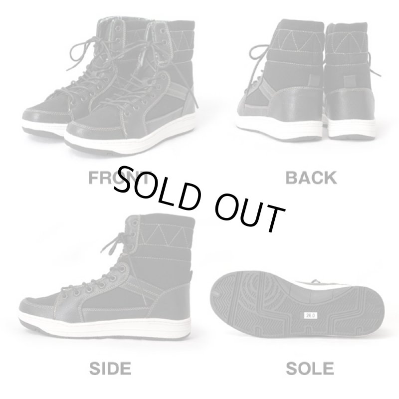 画像4: ボリュームハイカットスニーカー（Turmeric/ターメリック/ミドルカット/メンズ/ブーツ/チェック柄） (4)