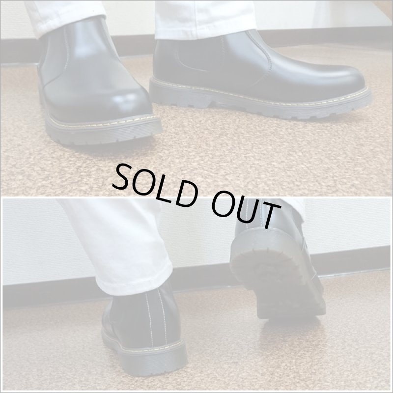 画像4: メンズサイドゴアブーツ(秋冬,シューズ,靴,ビジネスブーツ,チェルシーブーツ,くるぶし丈,プレーントゥ,伸縮ゴム) (4)