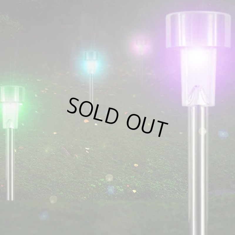 画像4: ステンレスソーラーガーデンライトレインボー9本セット (明るさセンサーライト,色が変わる,庭園灯,玄関,自動点灯,園芸ライト) (4)