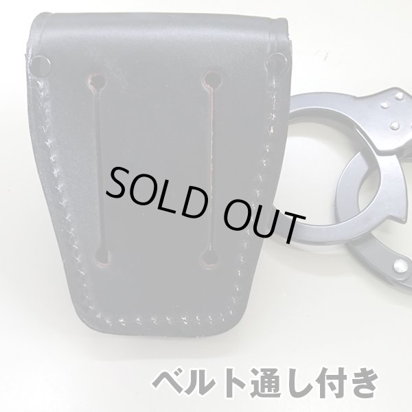 ハンドカフケース (革製,手錠ケース手錠入れ、ベルト通し付き,護身