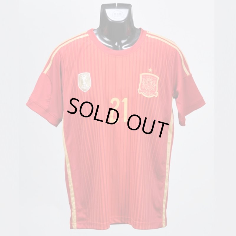 画像2: レプリカサッカープレイヤーシャツ「レギュラーサイズ」#21D.シルバ(スペイン代表Ver.)(メンズ/ユニフォーム/ゲームウェア/ネーム/背番号) (2)