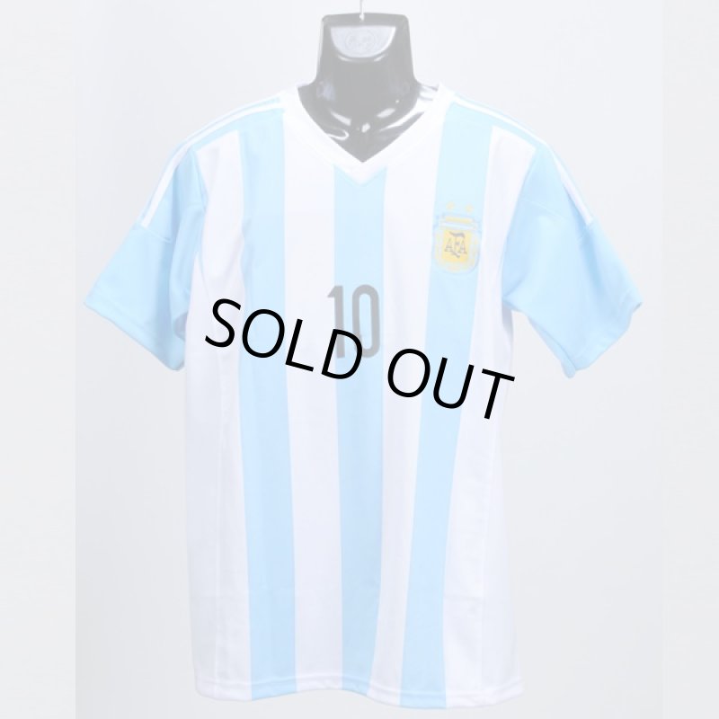 画像2: レプリカサッカープレイヤーシャツ「レギュラーサイズ」#10メッシ(アルゼンチン代表Ver.)(メンズ/ユニフォーム/ゲームウェア/ネーム/背番号） (2)