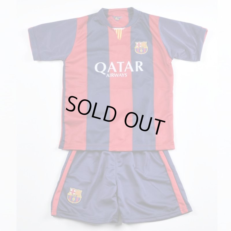 画像2: レプリカサッカープレイヤーセットアップ「キッズサイズ」#10メッシ(バルセロナVer.)(子供サイズ/ユニフォーム/ゲームウェア/ネーム/背番号) (2)