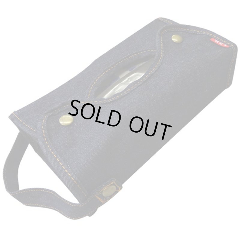 画像3: デニムティッシュケース(おしゃれ,ティッシュボックス,ティッシュ入れ,インテリア,リビング,車,スナップボタン,ジーンズ素材) (3)