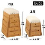 画像5: 卓上跳び箱小物入れ「5段」(卓上小物入れ,コンパクト収納ケース,大人の文具,天然木,桐,除湿,防臭,サズー,引き出し式) (5)