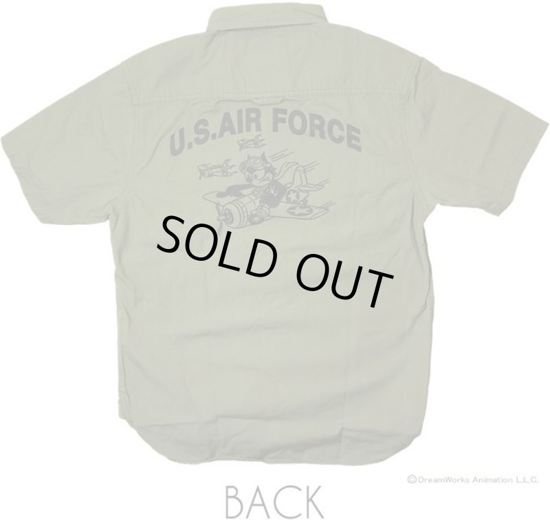 画像5: FELIX×HOUSTONミリタリー半袖シャツ(メンズ/コットン/ヒューストン/フィリックス/U.S.AIR FORCE/ワイルドキャット/WILD CAT/アメカジ/戦闘機) (5)