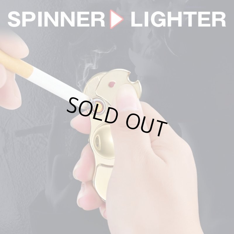 画像2: USBライター搭載ナイトフラッシュスピナー (ライター付きハンドスピナー,光る,喫煙具,タバコ,ストレス解消,USB充電,暇つぶし) (2)
