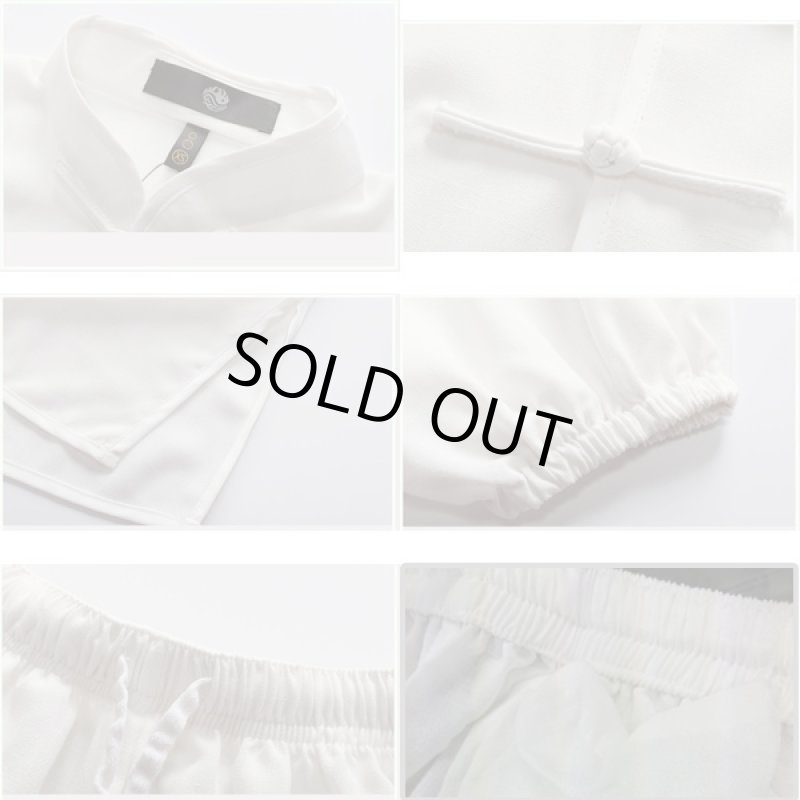 画像4: 本場中国直輸入太極拳ウェア長袖 (男女兼用,縦開タイプ,麻素材,涼しい素材,長袖,健康グッズ,呼吸法,表演服,無地) (4)