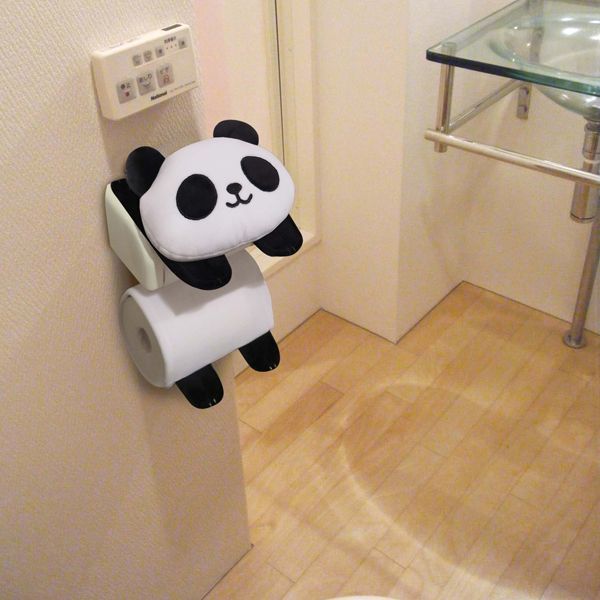 パンダロールペーパホルダー トイレマット 可愛い トイレグッズ 2点セット ぱんだ フロアマット Panda インテリア 白黒 Hos Me296 7