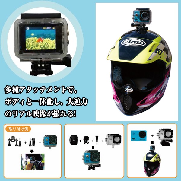 ヘルメット装着小型カメラ SP-10 SDカード64GB付 ウェアラブルカメラ 連続録画約9時間 防水 防塵 IP56相当 IPX6 Driveman ドライブマン