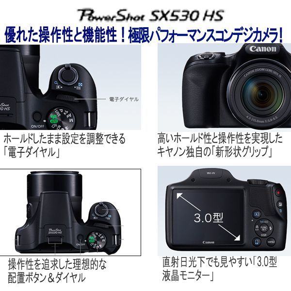 Canon キヤノン デジタルカメラ SX530HS 豪華8点セットコンパクト ...