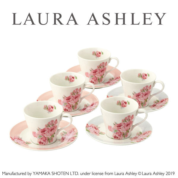 LAURA ASHLEYローラアシュレイ「クチュールローズ・５客コーヒーセット」