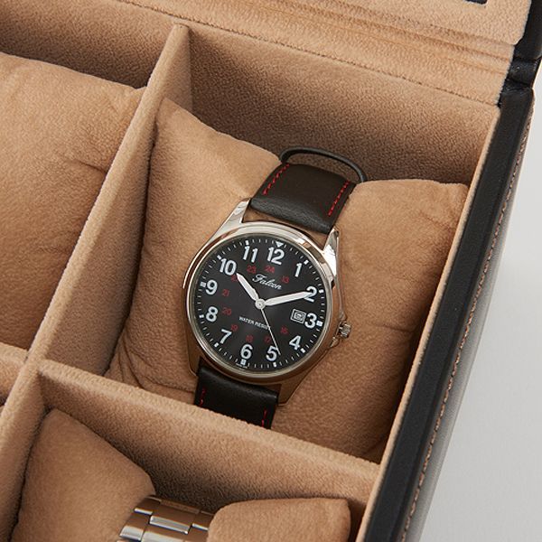 ウォッチケース6本用 メンズ 横型 ウォッチケース 腕時計6本収納 ショーケース ディスプレイ ウォッチコレクション 専用クッション付き