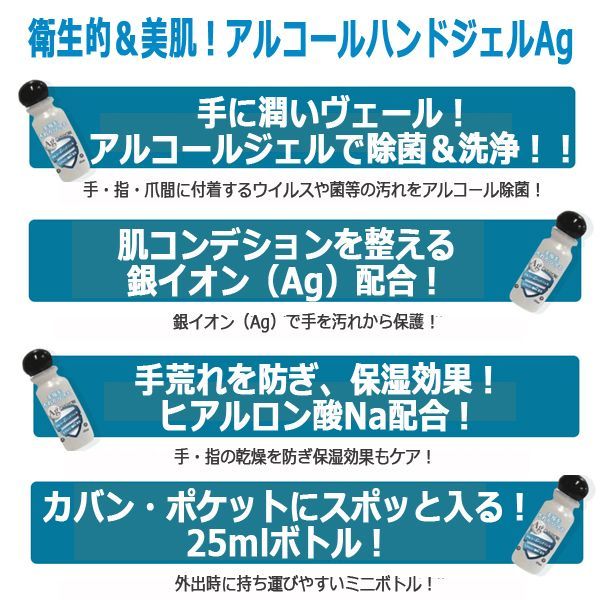 アルコールハンドゼル25ml  24個セット　日本製　携帯用