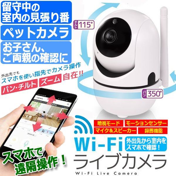 スマホで外出先から室内を確認 Wi Fiライブカメラpal Hac2162