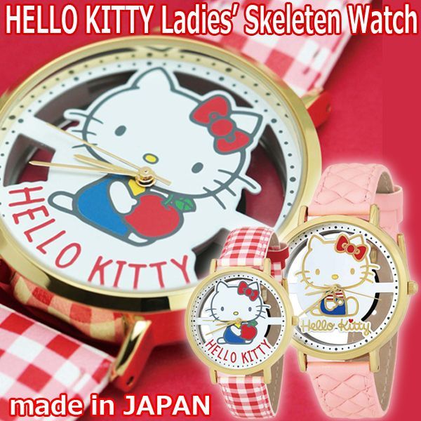 日本製「レディース腕時計ハローキティスケルトンウォッチ」SF-MJSR-F10-KT