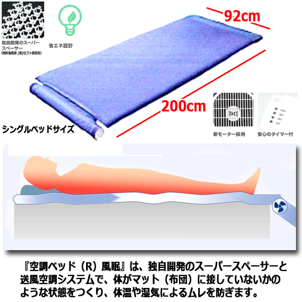 マットレスの上に敷いて送風！空調マット