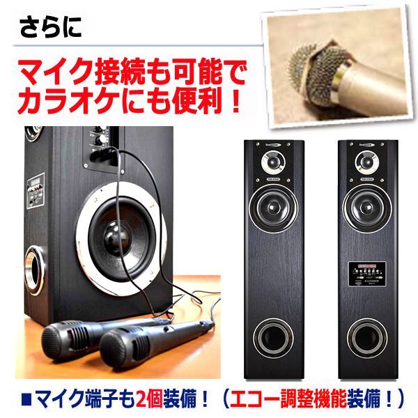 2.2ch重低音アンプ内蔵タワースピーカー120W[PSM-470GK]KEM-104