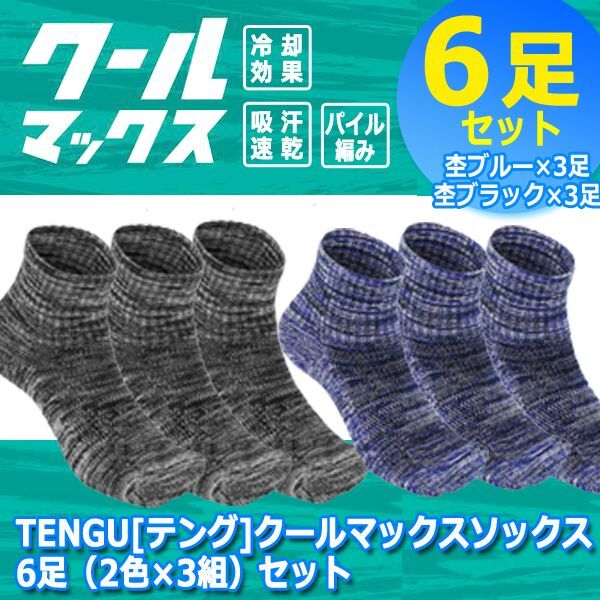 TENGU[テング]クールマックスソックス6足（2色×3組）セット