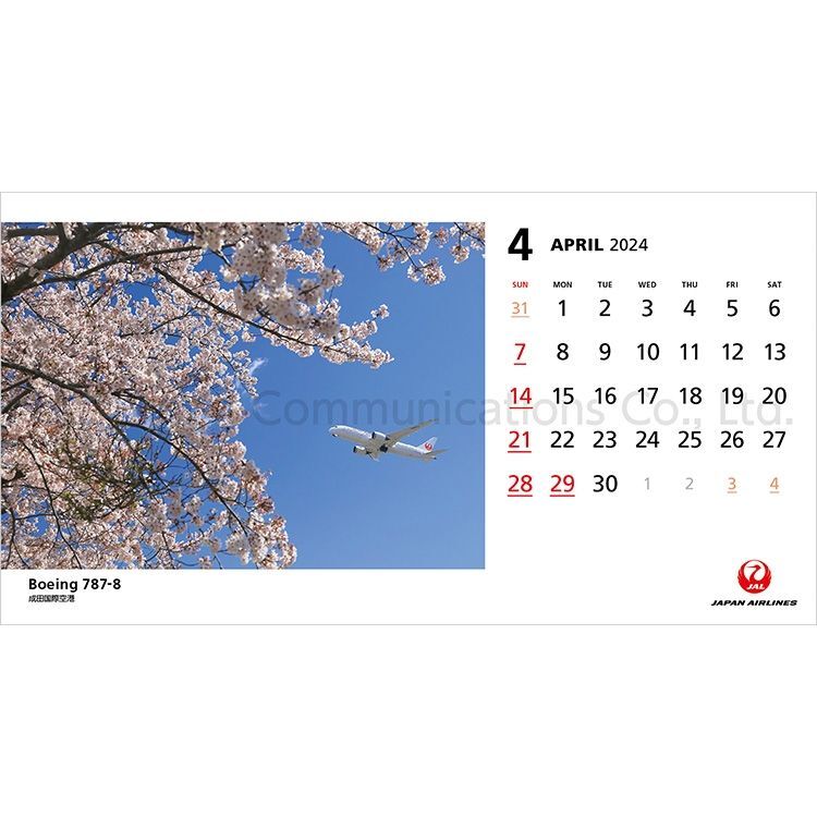 JAL  2024年　卓上カレンダー