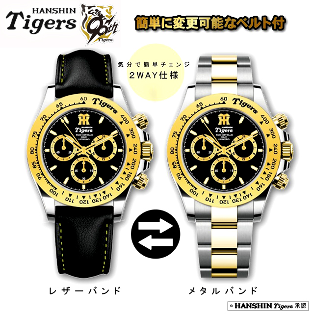 画像4: 阪神タイガース創設90周年記念電波ソーラークロノグラフ (4)