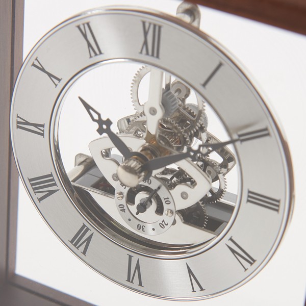 送料無料銀の時計 (置時計,インテリア時計,クロック,ギフト用品,父の日ギフト,お祝い,木製置時計,天然木フレーム)                                        [CHA-853S100]