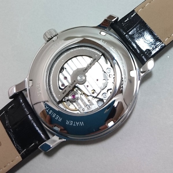 送料無料FURBO DESIGN自動巻きメンズウォッチ「F5028」(フルボ,メンズ,腕時計,機械式時計,レザーベルト,裏蓋スケルトン)