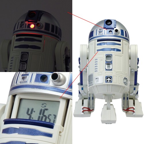 STAR WARS R2-D2 サウンド&ムービングアラームクロック（スターウォーズ/目覚まし時計/アクション/回転/音/LEDライト/光）