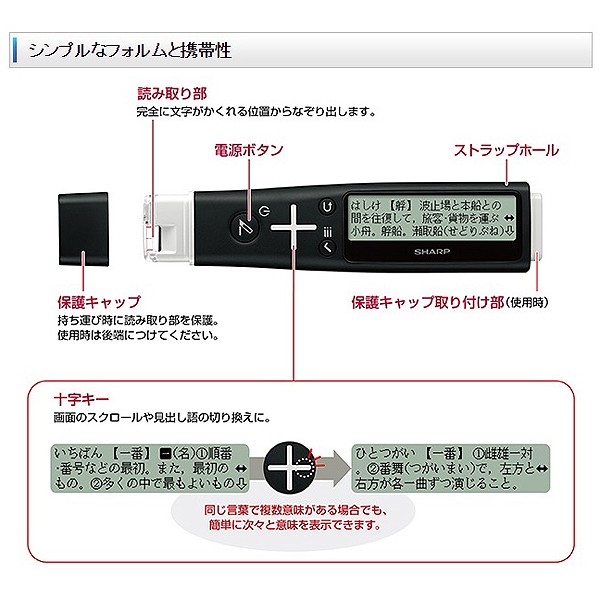 送料無料SHARPペン型スキャナー辞書「ナゾル」(国語辞典) (スキャン,大辞林,液晶,四字熟語,言葉,意味)