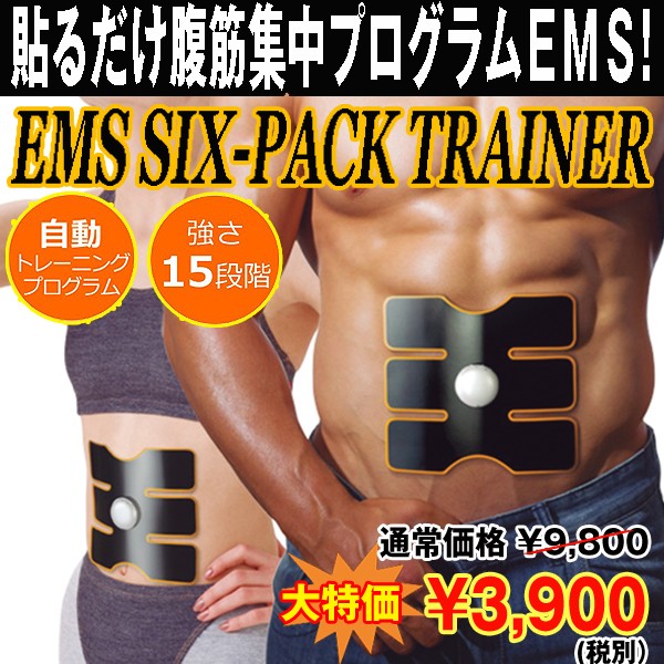 Emsシックスパックトレーナー 替えパット4枚 バリューパッケージ 6pack Emsトレーニング 微弱電流腹筋 ダイエット ウエスト 刺激 Wgs 22