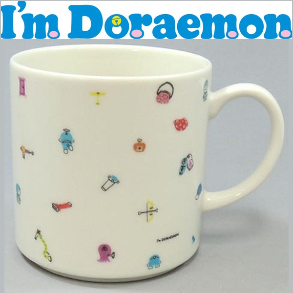 m Doraemonマグ「道具」(マグカップ,ドラえもん道具柄,ひみつ道具,陶器製,340ml,コーヒーカップ)YMK-08